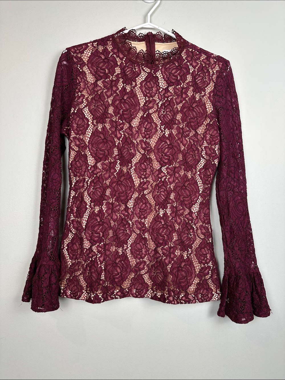 177. DRY LAKE lace burgundy top
